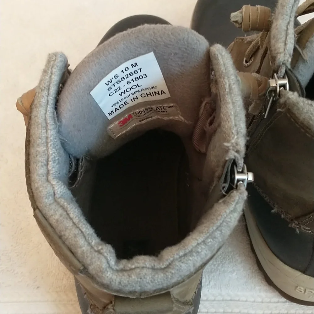 Sperry Maritime Repel Thinsulate Waterproof Snow Boot Women's Size 10,  15% Wool